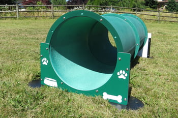 Classic Dog Park Agility Equipment Double Bow Wow Barrel